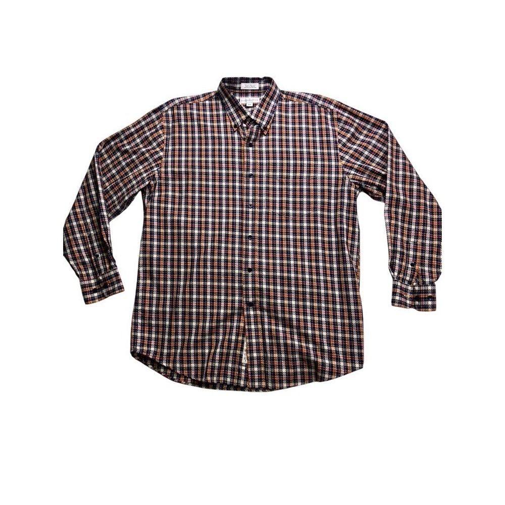 Cutter & Buck Button Down Shirt Mens Medium Multicolor Plaid Long Sleeve Cotton
